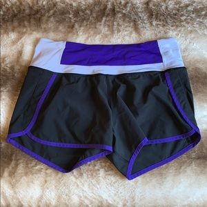 purple lulu running shorts 4 inch